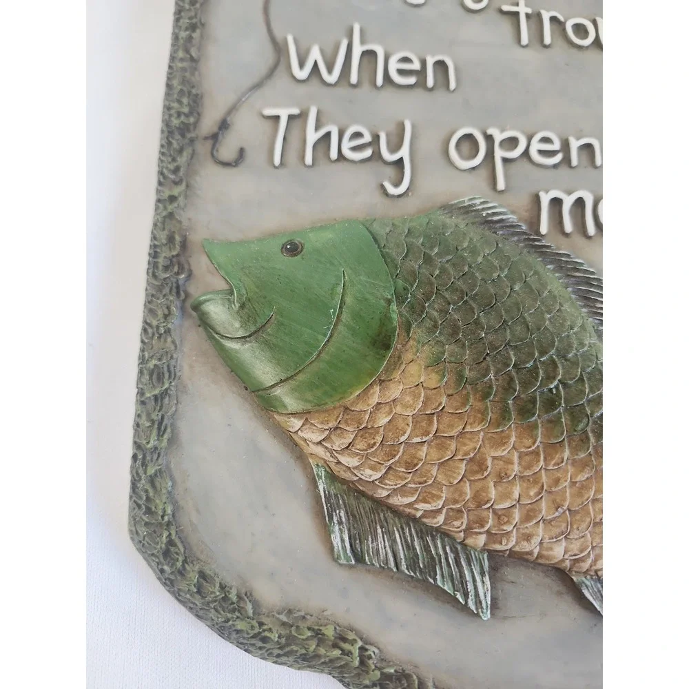 Ceramic Plaque Wall Decor‎ Men Fishing Camping Fishing Rods Funny Quotes